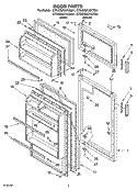 DOOR PARTS Diagram and Parts List for ET6CSKXKT01  Whirlpool Refrigerator