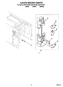 LATCH BOARD PARTS Diagram and Parts List for GM8155XJB2  Whirlpool Microwave