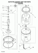 AGITATOR, BASKET AND TUB PARTS Diagram and Parts List for YWET3300SQ2  Whirlpool Washer Dryer Combo