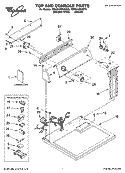 TOP AND CONSOLE PARTS Diagram and Parts List for 7MWG44500ST0  Whirlpool Dryer