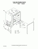 TUB AND FRAME PARTS Diagram and Parts List for 7DU1100XTSQ1  Whirlpool Dishwasher