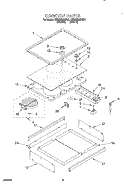 COOKTOP, LIT/OPTIONAL Diagram and Parts List for KEDC205BWH1  KitchenAid Range