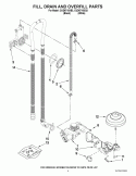 FILL, DRAIN AND OVERFILL PARTS Diagram and Parts List for CUD6710XB3  Whirlpool Dishwasher