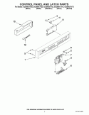 CONTROL PANEL AND LATCH PARTS Diagram and Parts List for GU2800XTVS3  Whirlpool Dishwasher