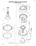 AGITATOR, BASKET, AND TUB Diagram and Parts List for LA7400XMW2  Whirlpool Washer