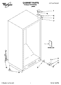 CABINET PARTS Diagram and Parts List for EV070FXRQ00  Whirlpool Freezer