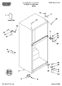 CABINET PARTS Diagram and Parts List for YRT18VKXJW00  Roper Refrigerator