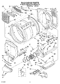 SECTION Diagram and Parts List for GEQ8821LL0  Whirlpool Dryer