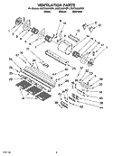 VENTILATION PARTS Diagram and Parts List for KWCU265HWH1  KitchenAid Range Hood