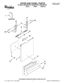 DOOR AND PANEL PARTS Diagram and Parts List for WDF530PSYW1  Whirlpool Dishwasher