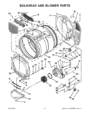 BULKHEAD AND BLOWER PARTS Diagram and Parts List for CGT8000AQ1  Whirlpool Washer Dryer Combo