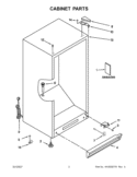 CABINET PARTS Diagram and Parts List for EV181NZTQ03  Whirlpool Freezer