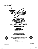 COVER Diagram and Parts List for RF366PXXN2  Whirlpool Range