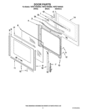DOOR PARTS Diagram and Parts List for YWFE710H0AW0  Whirlpool Range