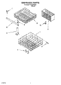 DISHRACK PARTS Diagram and Parts List for TUD4700MU0  Estate Dishwasher