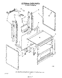 EXTERNAL OVEN Diagram and Parts List for SF332BERW0  Whirlpool Range