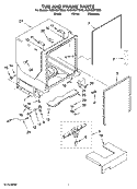 TUB AND FRAME PARTS Diagram and Parts List for KUDU03FTWH0  KitchenAid Dishwasher