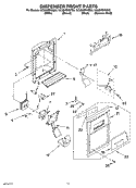 DISPENSER FRONT PARTS Diagram and Parts List for GC5SHEXNB03  Whirlpool Refrigerator