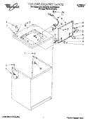 TOP AND CABINET, LIT/OPTIONAL Diagram and Parts List for 6LSC9255AN1  Whirlpool Washer