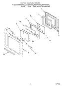 OVEN DOOR Diagram and Parts List for KEBS208DSS8  KitchenAid Wall Oven