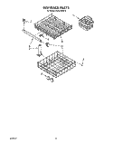 DISHRACK Diagram and Parts List for DU5216XW0  Whirlpool Dishwasher