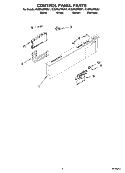 CONTROL PANEL PARTS Diagram and Parts List for KUDP02FRWH1  KitchenAid Dishwasher