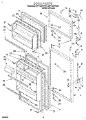 DOOR Diagram and Parts List for 4ET14GKXBN01  Whirlpool Refrigerator