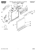 FRAME AND CONSOLE, LITERATURE Diagram and Parts List for RUD5750KQ0  Roper Dishwasher