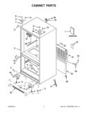 CABINET PARTS Diagram and Parts List for GX2FHDXVQ06  Whirlpool Refrigerator