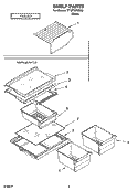 SHELF PARTS, OPTIONAL PARTS Diagram and Parts List for TT18TKRMS03  Estate Refrigerator