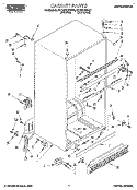 CABINET Diagram and Parts List for RT18AKXBW01  Roper Refrigerator
