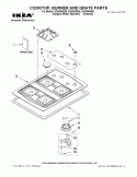 COOKTOP, BURNER AND GRATE PARTS Diagram and Parts List for ICS300WM00  Whirlpool Cooktop