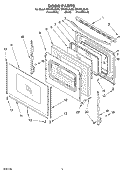 DOOR PARTS Diagram and Parts List for GR460LXLB0  Whirlpool Range