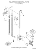 FILL, DRAIN AND OVERFILL PARTS Diagram and Parts List for KUDE40FXPA6  KitchenAid Dishwasher