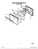 LOWER OVEN DOOR Diagram and Parts List for BES450WB2  Roper Range