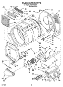 BULKHEAD PARTS Diagram and Parts List for YCEP2760KQ0  Whirlpool Dryer