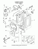 CABINET PARTS Diagram and Parts List for WGD9610XW0  Whirlpool Dryer