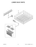 LOWER RACK PARTS Diagram and Parts List for IUD8100YS2  Whirlpool Dishwasher
