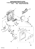 DISPENSER FRONT PARTS Diagram and Parts List for GS5SHAXTB00  Whirlpool Refrigerator