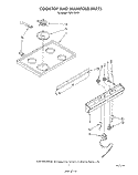 COOK TOP AND MANIFOLD Diagram and Parts List for FEP210VW1  Roper Range