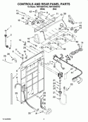 CONTROLS AND REAR PANEL PARTS Diagram and Parts List for 7MWT99940VW0  Whirlpool Washer