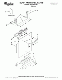 DOOR AND PANEL PARTS Diagram and Parts List for 7WDT950SAYM0  Whirlpool Dishwasher