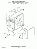 TUB AND FRAME PARTS Diagram and Parts List for DU1030XTXT5  Whirlpool Dishwasher