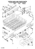 UPPER RACK AND TRACK PARTS Diagram and Parts List for KUDU03FTWH0  KitchenAid Dishwasher