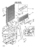 UNIT Diagram and Parts List for ET18GKXSW03  Whirlpool Refrigerator