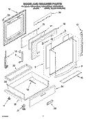 DOOR AND DRAWER PARTS Diagram and Parts List for KESI901PWH00  KitchenAid Range