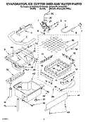 EVAPORATOR ICE CUTTER GRID AND WATER PARTS Diagram and Parts List for GI1500XHB6  Whirlpool Ice Maker