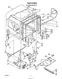 TUB, LITERATURE AND OPTIONAL Diagram and Parts List for SHU70041  Whirlpool Dishwasher