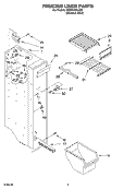 FREEZER LINER Diagram and Parts List for GD5YHEXLS00  Whirlpool Refrigerator