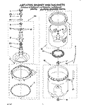 AGITATOR, BASKET AND TUB Diagram and Parts List for LLT8233AQ1  Whirlpool Washer
